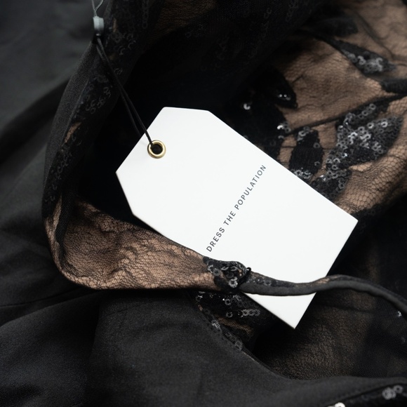 Dress The Population Courtney Sequin Overlay Dress Small - Picture 15 of 16